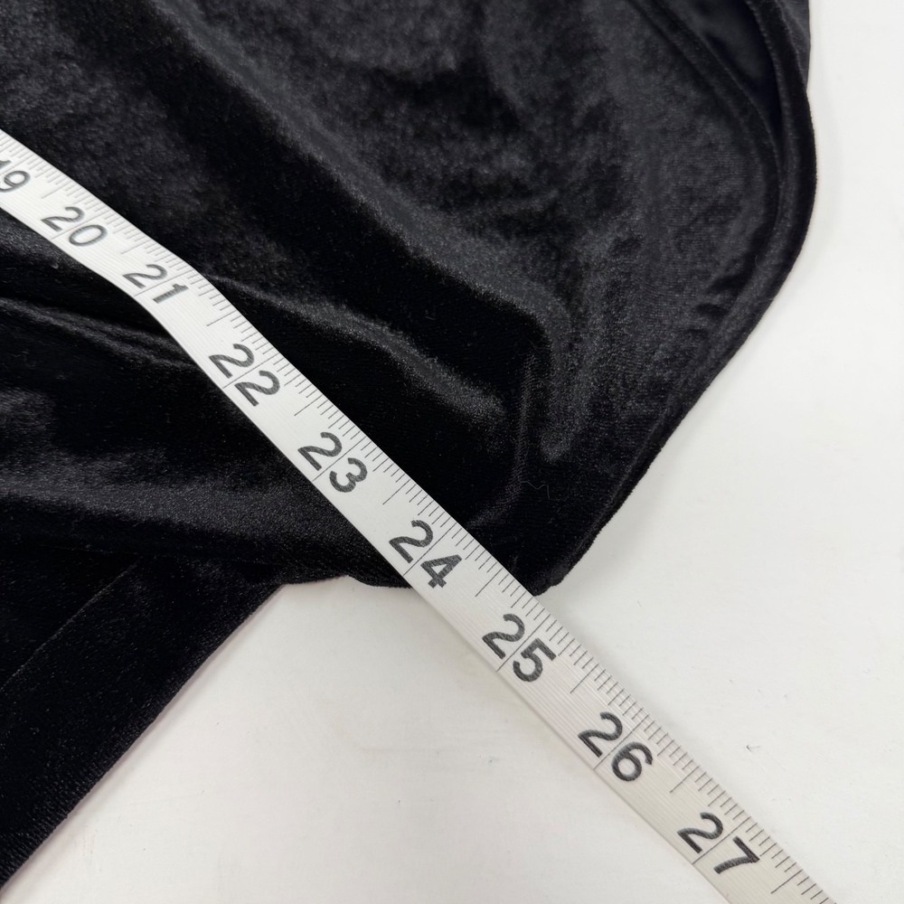 Black Velvet Blouse Top Womens 2X Whimsigoth Vamp Luxe Witchy Asymmetrical Hem - Picture 9 of 10
